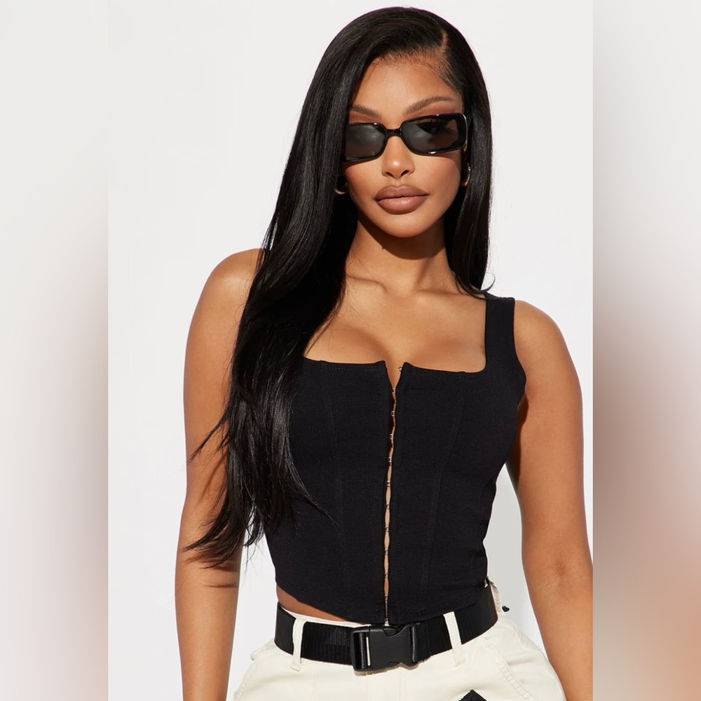 X-large Black Fashion Nova Corset Top with Tags (Size 15)